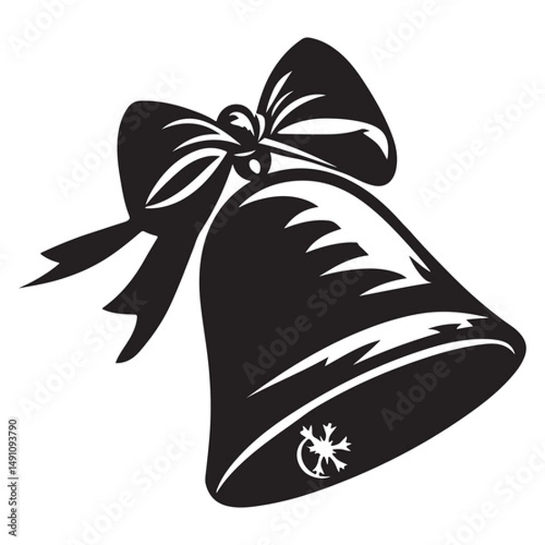 Obraz Christmas bell Vector Illustration, bell Vector Art, Christmas bell Silhouette, New Year Vector Icon element, Isolated white background