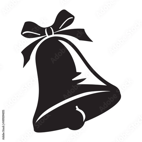 Obraz Christmas bell Vector Illustration, bell Vector Art, Christmas bell Silhouette, New Year Vector Icon element, Isolated white background