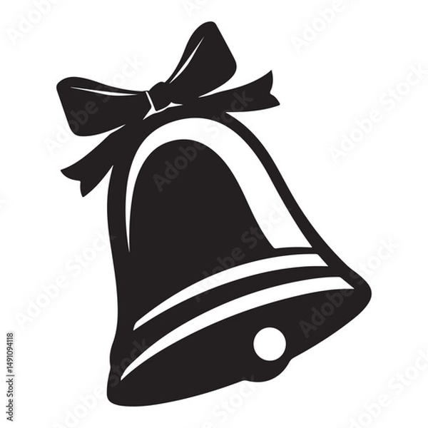 Obraz Christmas bell Vector Illustration, bell Vector Art, Christmas bell Silhouette, New Year Vector Icon element, Isolated white background