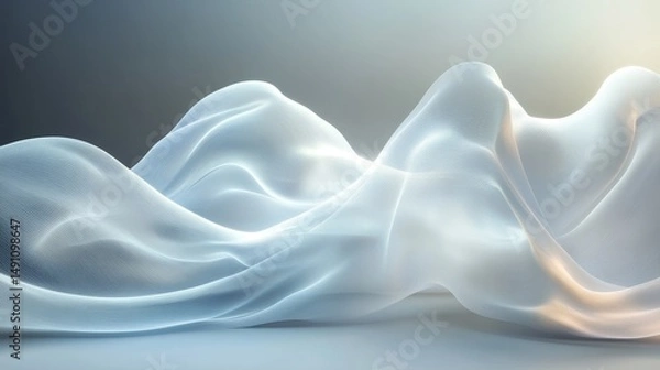 Obraz Soft, flowing fabric draping in a light, airy design.