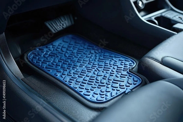 Obraz Interior automobile floor mat with textured design.