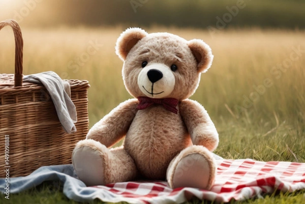 Obraz teddy bear sitting on a sofa
