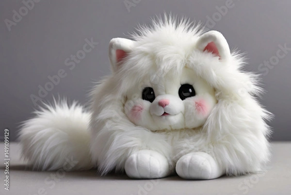 Obraz white fluffy cat