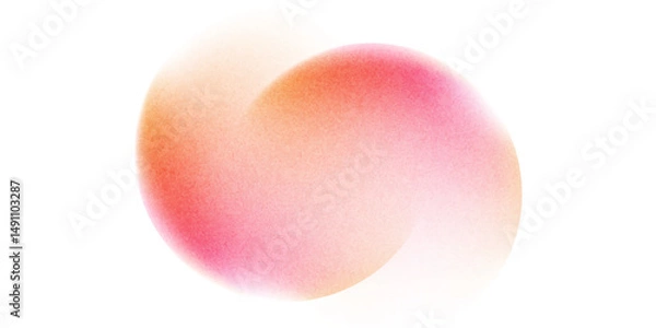 Fototapeta Color gradient, gradation circle, vector grain noise texture holographic blur abstract background. Color watercolor gradient blend mesh of neon iridescent colors gradation