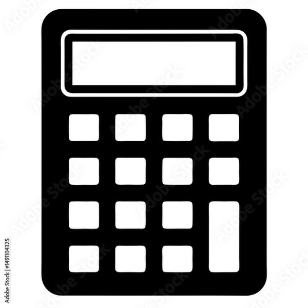 Fototapeta Isolated calculator icon in silhouette vector illustration
