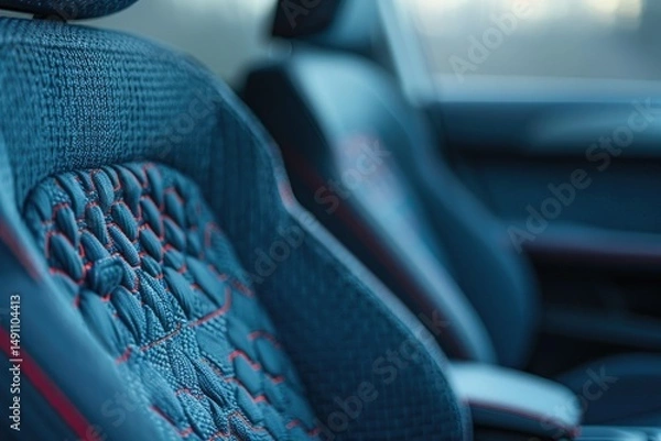 Obraz Close-up view of a modern vehicle's sculpted seat.
