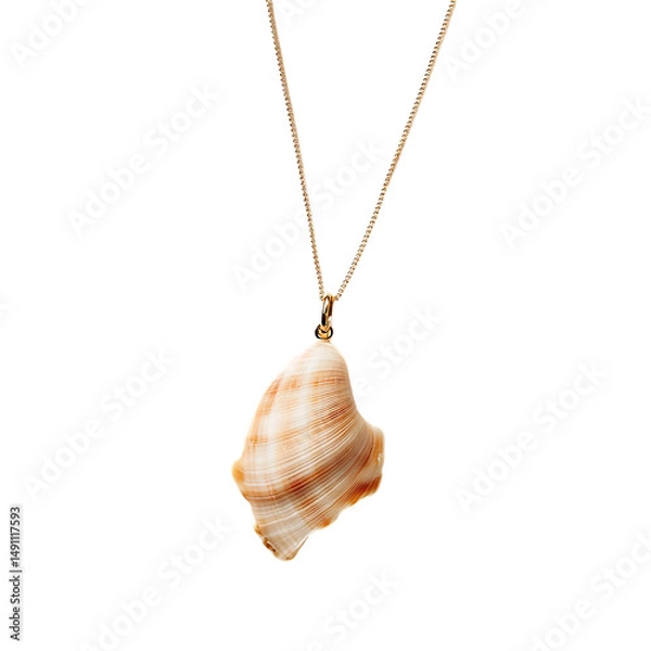 Obraz Bold Minimalist Shell Necklace with One Striking Or Isolated on Transparent Background