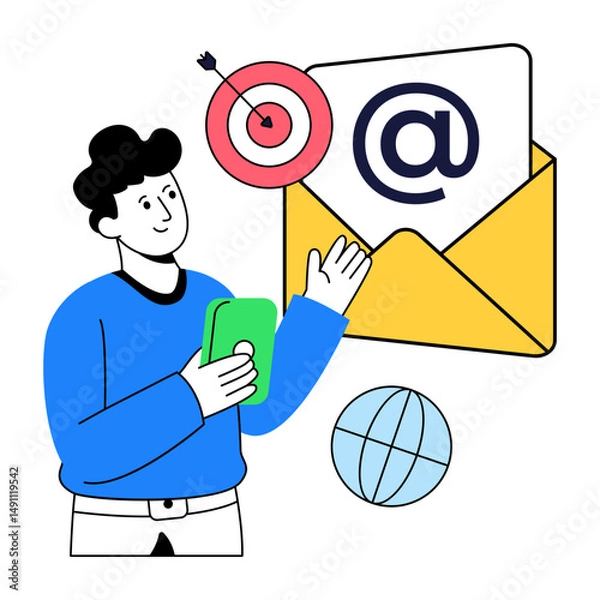 Obraz Creative design illustration of target email