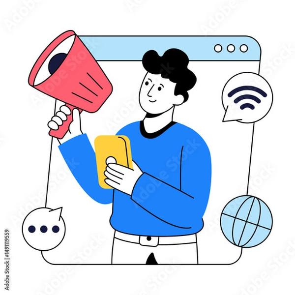 Obraz Modern design illustration of online announcement