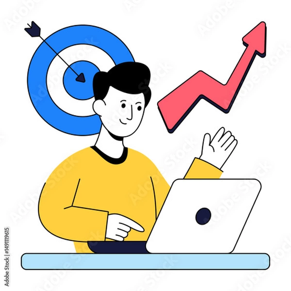 Obraz A unique design illustration of market growth