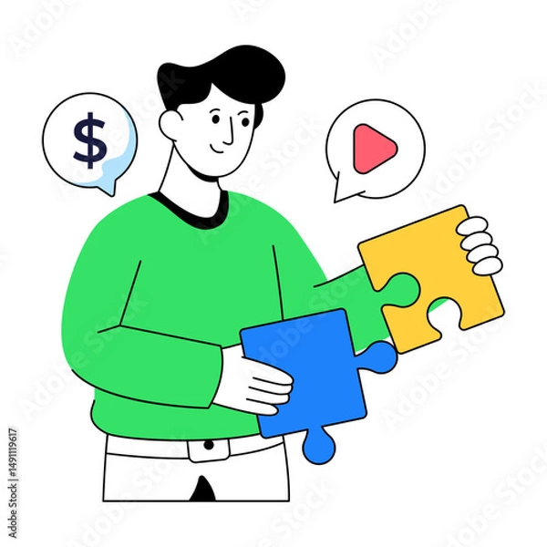 Obraz Modern design illustration of problem solving