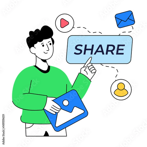 Obraz An illustration design of content sharing