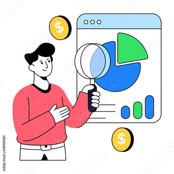 Obraz A unique design illustration of digital auditing