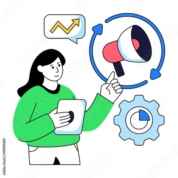 Obraz A colored design illustration of remarketing