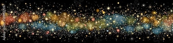 Obraz Celestial Canvas: A breathtaking panorama of the night sky, adorned with countless stars and vibrant nebulas, offers a glimpse into the infinite expanse of the cosmos.
