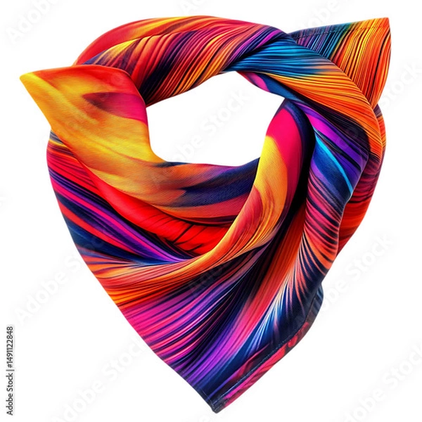Obraz Modern Cooling Bandana with a Dynamic Abstract Digi Isolated on Transparent Background