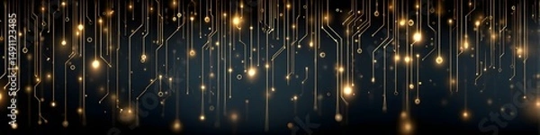 Fototapeta Digital Network: An abstract representation of interconnected digital pathways and circuits.