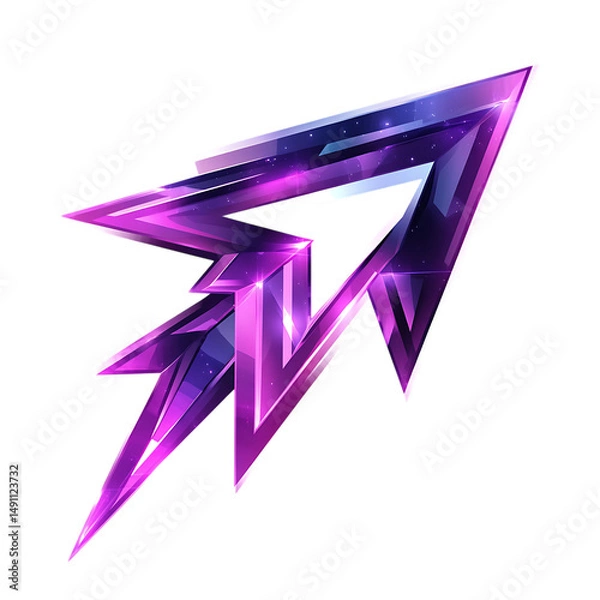 Obraz Futuristic Arrow with Angular Innovative Design Isolated on Transparent Background