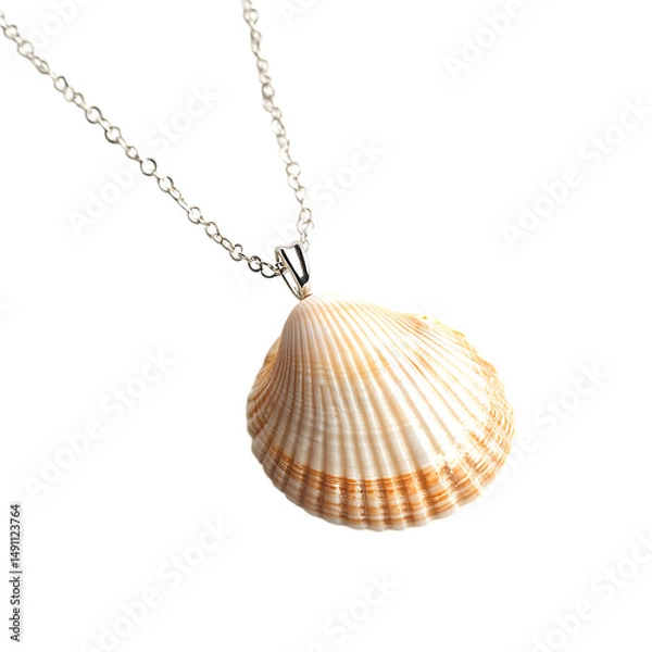 Obraz Trendy Minimalist Shell Necklace Featuring One Sing Isolated on Transparent Background