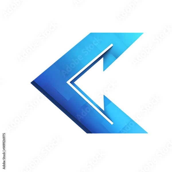Obraz Modern Arrow with Dynamic Gradient Transitions in E Isolated on Transparent Background