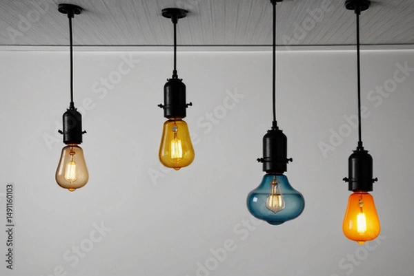 Obraz light bulb on wall