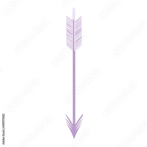 Fototapeta Minimal Arrow with Elegant Contours in Soft Lavender Isolated on Transparent Background