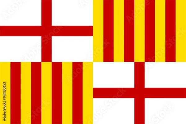 Obraz A vector illustration of the flag of Barcelona
