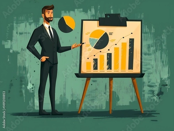 Obraz Businessman presenting data