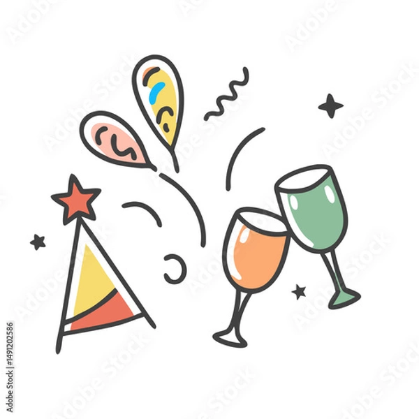 Fototapeta party icon, party vector illustration-simple illustration of party, perfect for party logos and icons