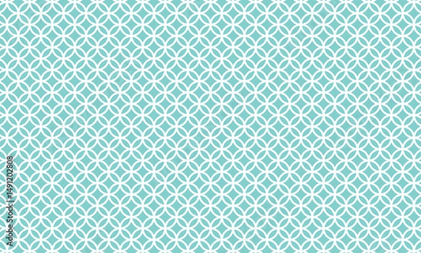 Obraz ミントグリーンの背景で線が太めの七宝柄