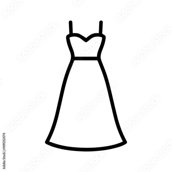Obraz line icon evening dress on white background vector
Vector icon clothes and shoes