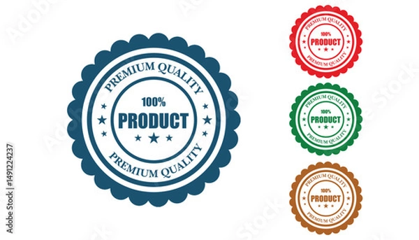 Obraz Premium Quality Product Badges in Blue Green Red and Brown for Branding Design