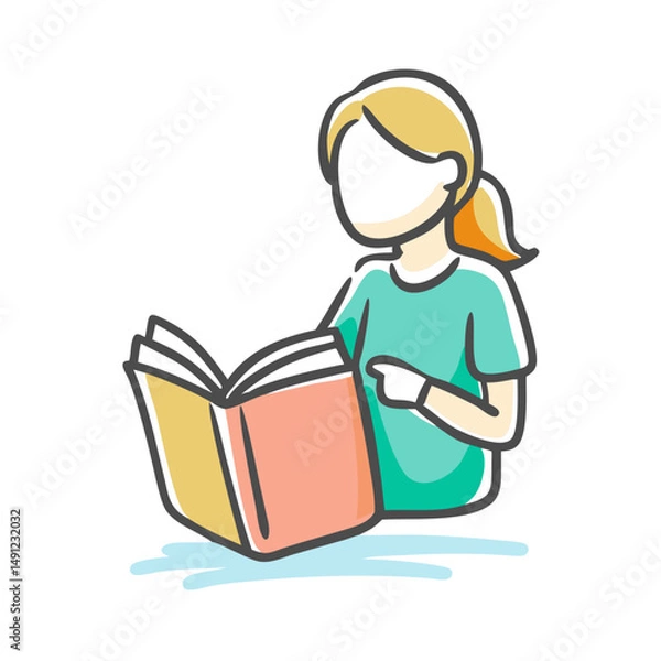 Fototapeta reading icon, reading vector illustration-simple illustration of reading, perfect for reading logos and icons