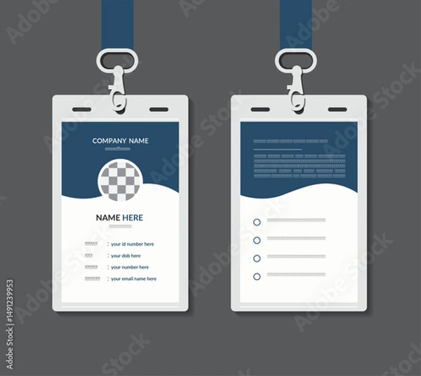 Obraz Modern And Clean Professional Corporate ID Card Template And Layout Design