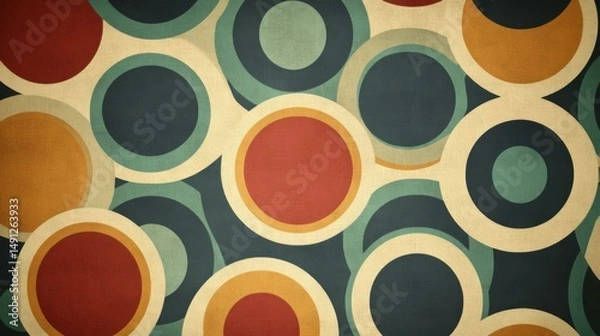 Fototapeta Colorful Circles Pattern on Textured Background for Creative Design