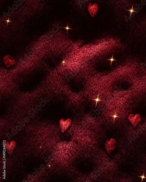 Fototapeta Modern romantic seamless design featuring soft heart shapes and smooth color transition