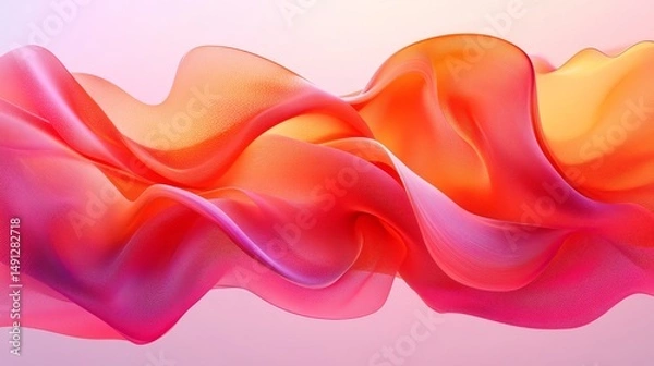 Fototapeta Fluid, vibrant folds of abstract flowing fabrics.