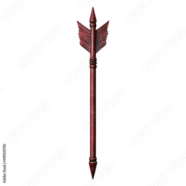 Obraz Bold Arrow with a Strong Defined Structure in Deep Isolated on Transparent Background