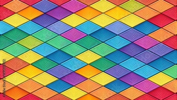 Obraz Vibrant rainbow diamond pattern colorful background