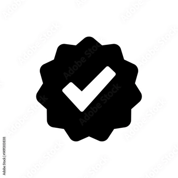 Fototapeta Approved icon vector for web and mobile app. Certified Medal Icon