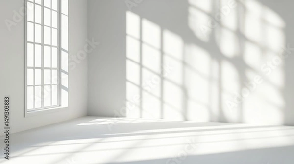 Fototapeta White Background With Shadow From Window