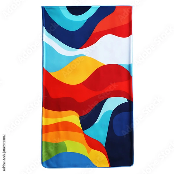 Obraz Retro Beach Towel with Giant Funky Abstract Graphic Isolated on Transparent Background
