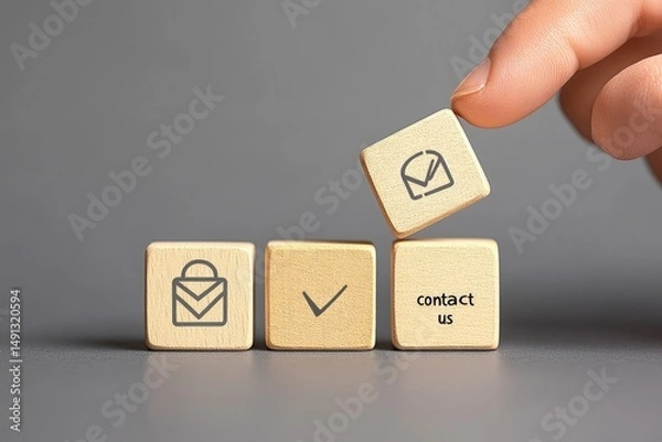 Fototapeta Contact Us  Simple Steps to Connect