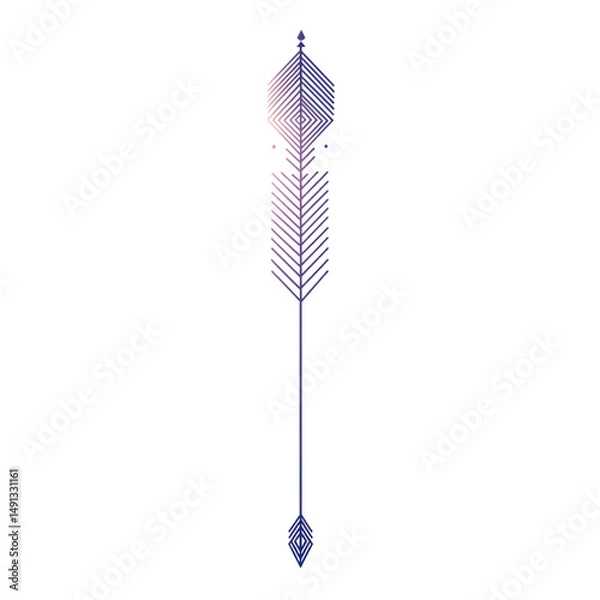 Fototapeta Contemporary Arrow with Minimalist Vector Lines Isolated on Transparent Background