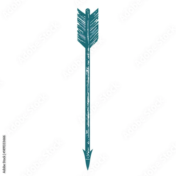 Obraz Bold Arrow with Robust Vectors in Deep Teal Colour Isolated on Transparent Background