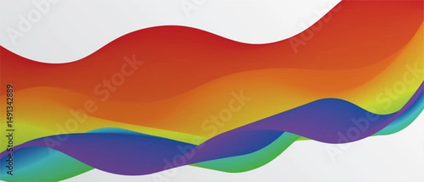 Fototapeta Abstract rainbow gradient element with lines and waves. Vector illustration of background	
