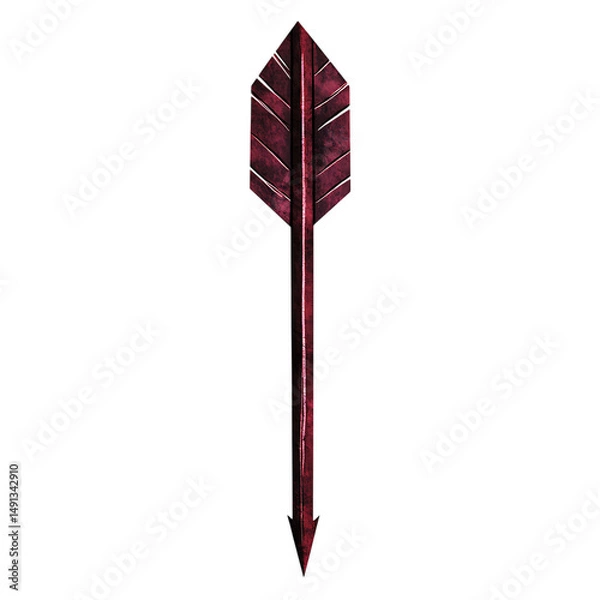 Fototapeta Bold Arrow with a Strong Defined Structure in Deep Isolated on Transparent Background