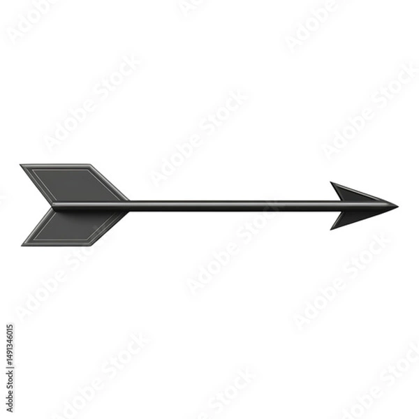 Fototapeta Sleek Arrow with Minimalist Style in Graphitegrey Isolated on Transparent Background