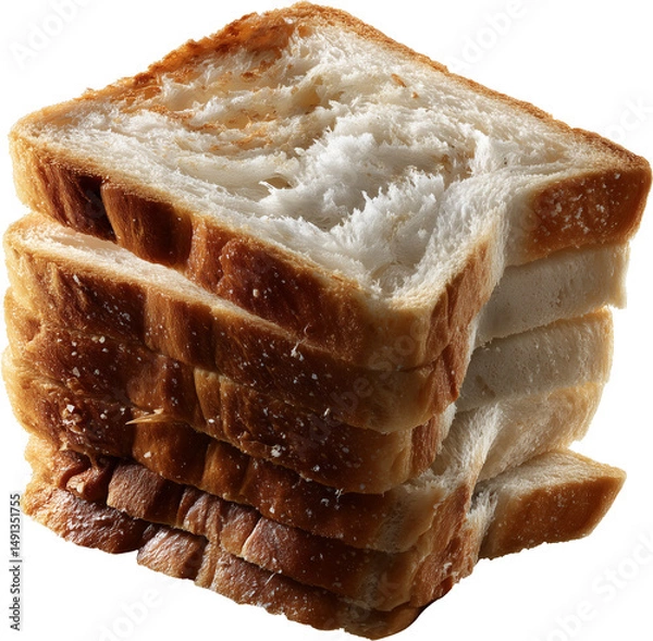 Obraz Soft White Sandwich Bread Slice with Golden Crust