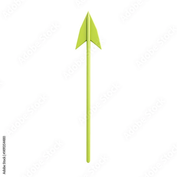 Fototapeta Minimalistic Arrow with Clean Refined Contours in Green Isolated on Transparent Background